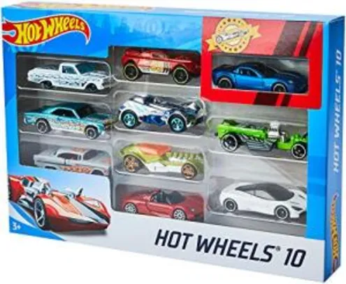 Hot Wheels Pacote 10 Carros Sortidos, Modelo Pode Variar, Mattel, Multicor - R$75
