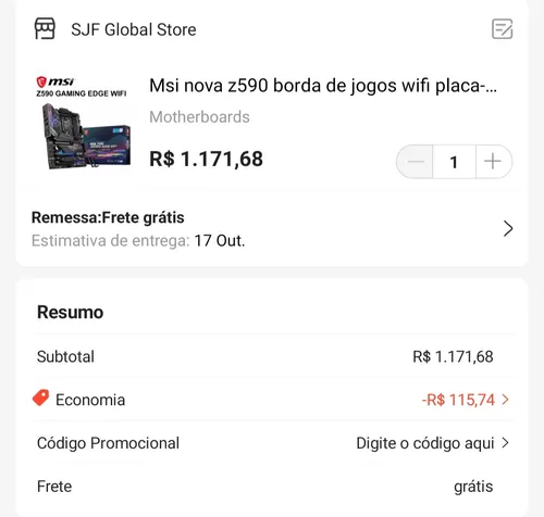 Imagem na descrição da promoção