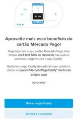 Cabify com 2 viagens com 50% de desconto