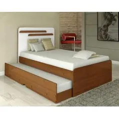 [Walmart] Cama Bibox Solteiro Juvenil Luana Imbuia/branco/preto – Conquista (Pintura em UV alto brilho - Cama auxiliar possui rodízios) - R$ 332,00