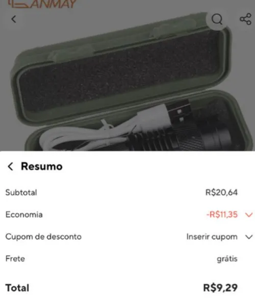 Imagem na descrição da promoção