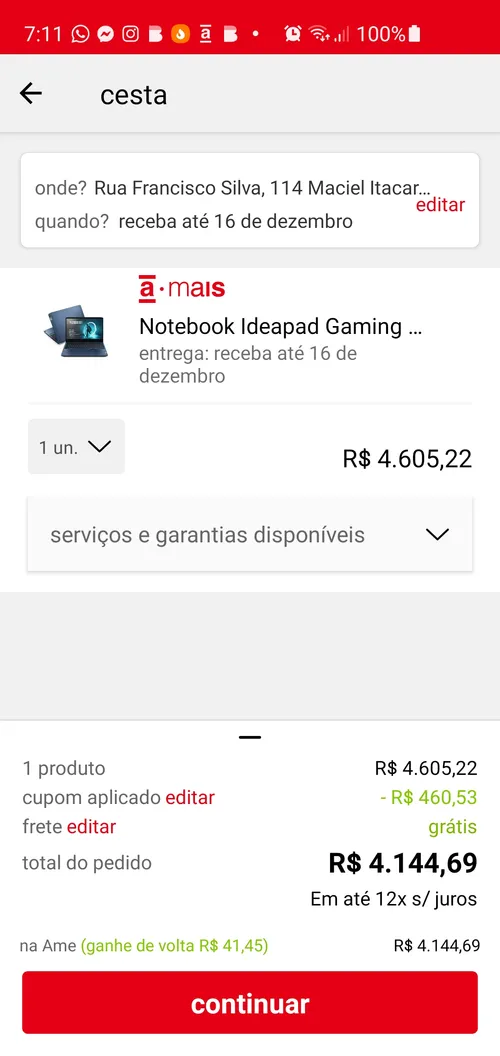 Imagem na descrição da promoção