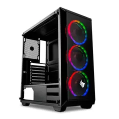 GABINETE GAMER PICHAU ROSTOCK LED RGB, LATERAL VIDRO TEMPERADO | R$350