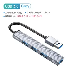 HUB USB de 4 portas em alumínio Orico