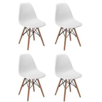 Conjunto 4 Cadeiras - Branca - 1x CARTAO