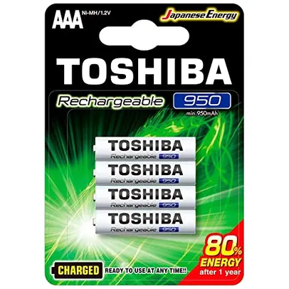 Pilha Recarregável AAA 1,2V 950mAh TNH3GAE TOSHIBA (Cartela com 4 unid)