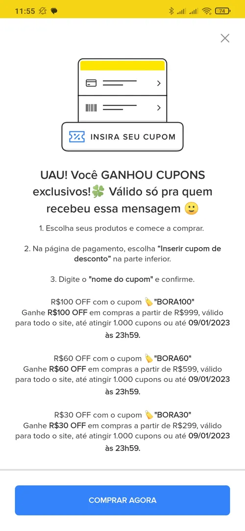 Imagem na descrição da promoção