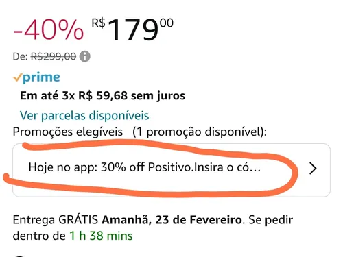 Imagem na descrição da promoção