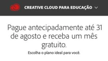 Um mês grátis de Creative Cloud