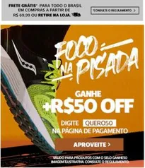 Cupom de desconto de 50 reais