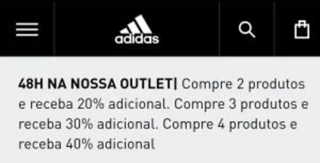 40% desconto Loja Adidas