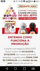 Compre uma máquina Nescafé Dolce Gusto e ganhe uma caixa com 50 capsulas