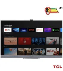 Smart TV 4K TCL Qled 55” com Google TV, Dolby Vision, Bluetooth e Wi-Fi - 55C825