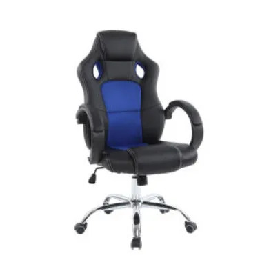 Cadeira para Escritório Travel Max Preta e Azul Gamer UT5041PT - R$384