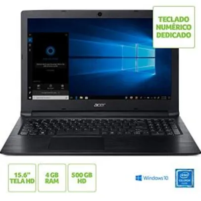 Notebook Acer Aspire 3 A315-53-52ZZ, Intel Core i5-7200U, 8 GB RAM, HD 1000 GB HDD, Tela 15.6" HD | R$2.339