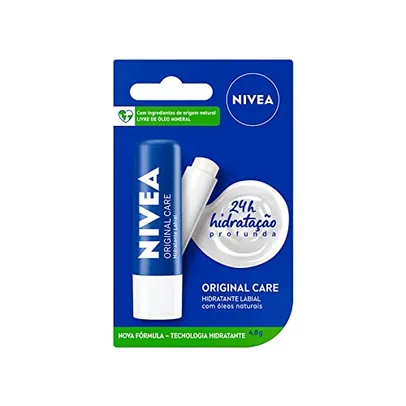 [REC R$12,59] NIVEA Hidratante Labial Care - Original, Cereja, Morango, Amora