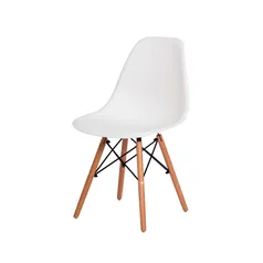 [APP/AME SC R$ 72 ] Cadeira Charles Eames Eiffel Branca Base Madeira Sala Cozinha Jantar