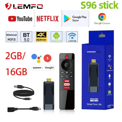  Smart TV Stick com Android 10 16GB/2gb LEMFO-S96