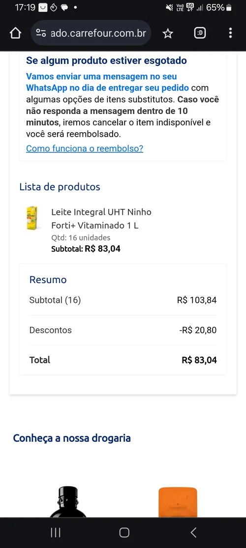 Imagem na descrição da promoção