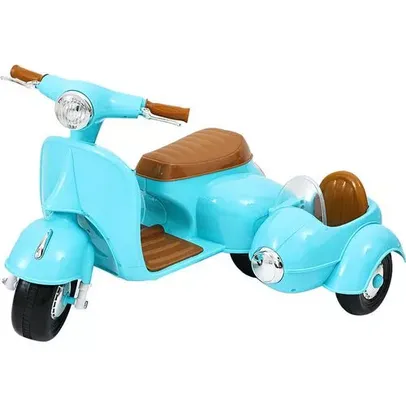 [AME SC - 98,09] Moto Elétrica Infantil Sidecar com Banco de Carona Azul 6V - brink+