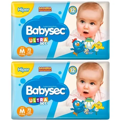 Fralda Babysec UltraSec Galinha Pintadinha M - 144 Unidades