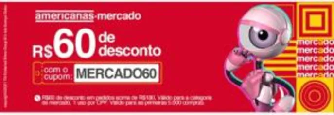 R$60 OFF para compras acima de R$180 | Americanas