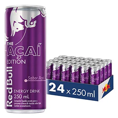 Energético Red Bull Energy Drink, Açaí, 250 ml (24 latas) | R$159