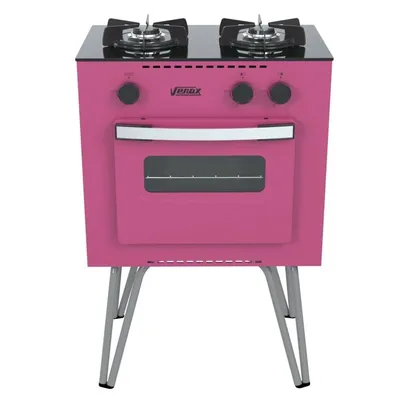 Foto do produto Fogao A Gas Mini Cook 2 Q PINK/GLP - Venax