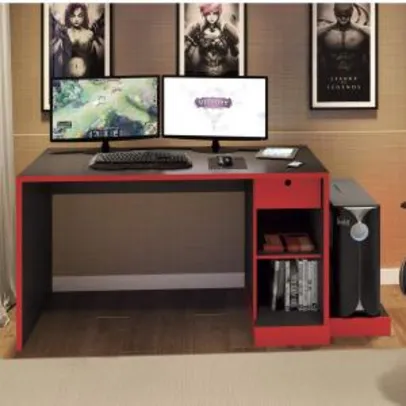 Mesa para Computador Desk Game DRX 3000 Siena Móveis Preto/Vermelho - R$355