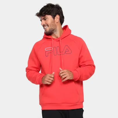 Moletom Fila Letter Outline c/ Capuz Masculino