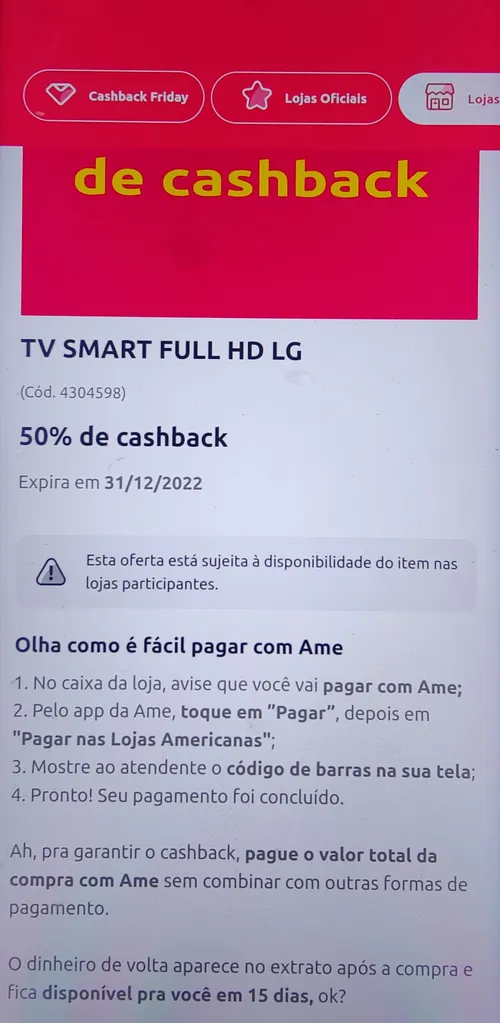 Imagem na descrição da promoção