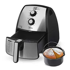 Fritadeira Airfryer, 4L, Inox, inclui o Barril do Bolo, 110v, Midea