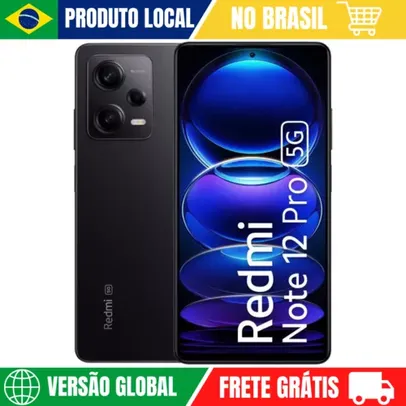 [NO BRASIL] Smartphone Xiaomi Redmi Note 12 Pro 5G 256GB Midnight Black 8GB Ram Versão Global 