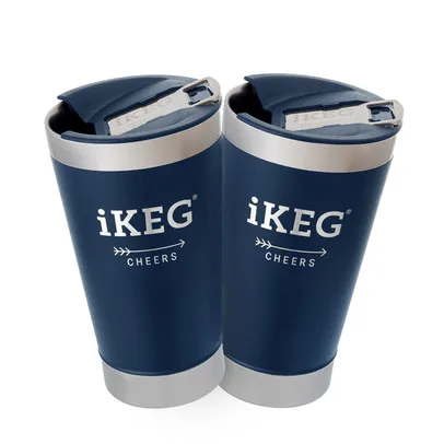 2 Copos Térmico de Cerveja iKEG/ 473ml - Blue/com tampa