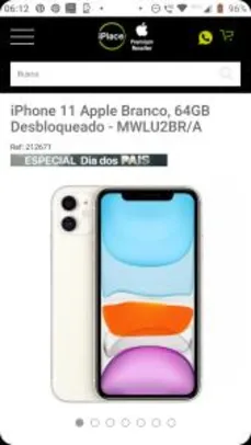 [Pré-venda] iPhone 11 Apple Branco, 64GB | R$ 4.139