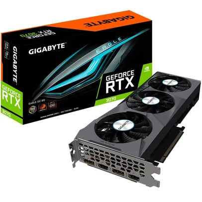 Placa de Video Gigabyte GeForce RTX 3070 Eagle OC 8GB LHR GDDR6 256Bits - GV-N3070EAGLE OC-8GD 2.0