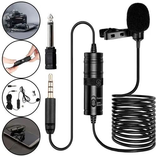 Microfone Lapela Mt-3301 Gravador Audio Video Voz Plug P10 - Tomate