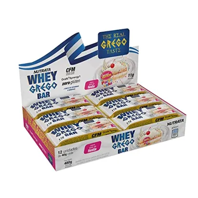 Nutrata Whey Grego Bar (Display C/12 Unid - 40G) - Sabor Bolo De Festa