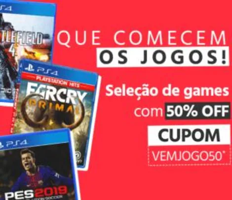 SELEÇÃO DE GAMES COM 50% OFF - PS4 / XBOX