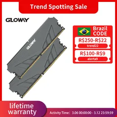 Gloway memória ram ddr4 16gbx2(32gb) Ram 3200mhz Ram | grey or white | 32gb Ram 