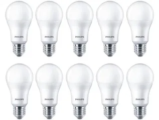 Kit Lâmpadas LED 10 Unidades Branca E27 7W - 6500K Philips Bulbo - Lâmpada - Magazine Luiza