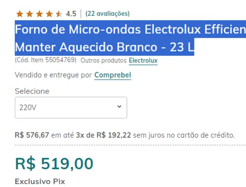 Imagem na descrição da promoção