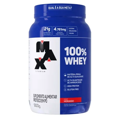 Foto do produto Max Titanium 100% Whey 900g Morango