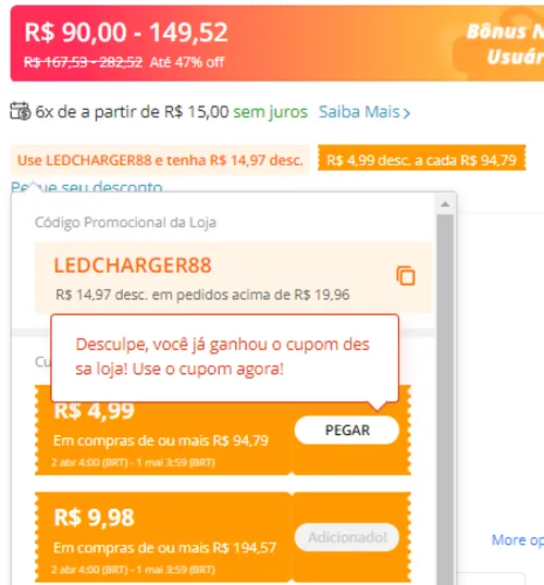 Imagem na descrição da promoção