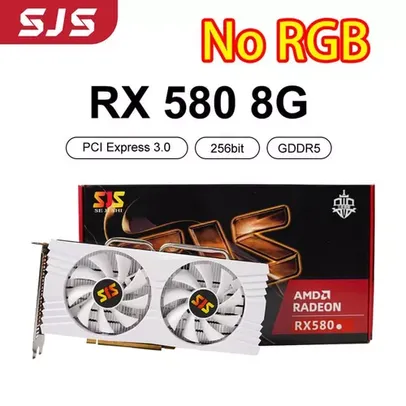  Placa de Vídeo RX 580 8GB SJS BRANCA 