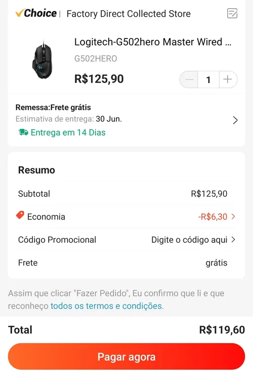 Imagem na descrição da promoção