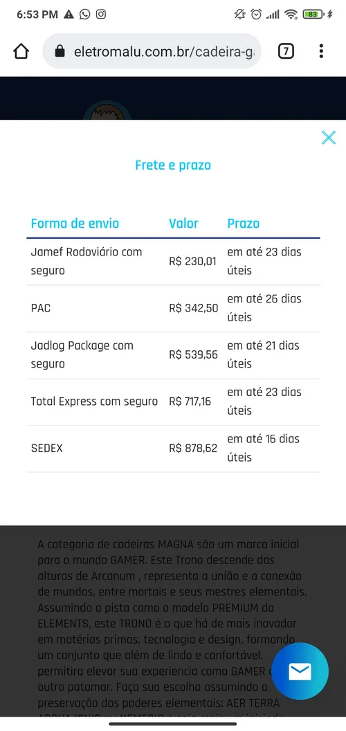 Imagen na descrição da promoção