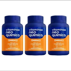 kit 3 vitaminas Ômega 3 com 60 cápsulas 