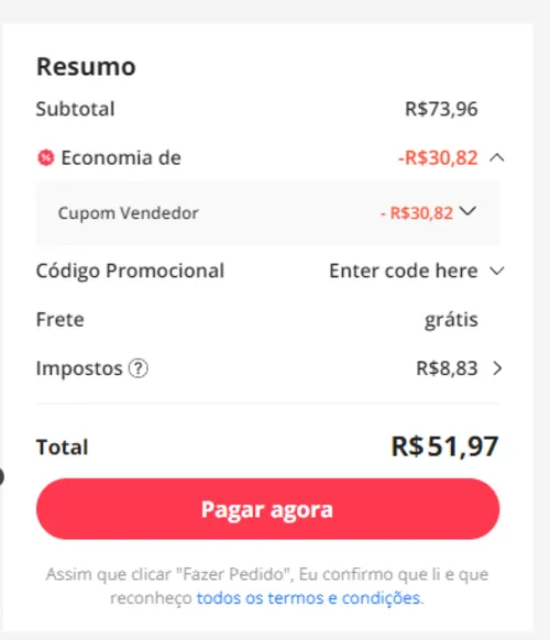 Imagem na descrição da promoção