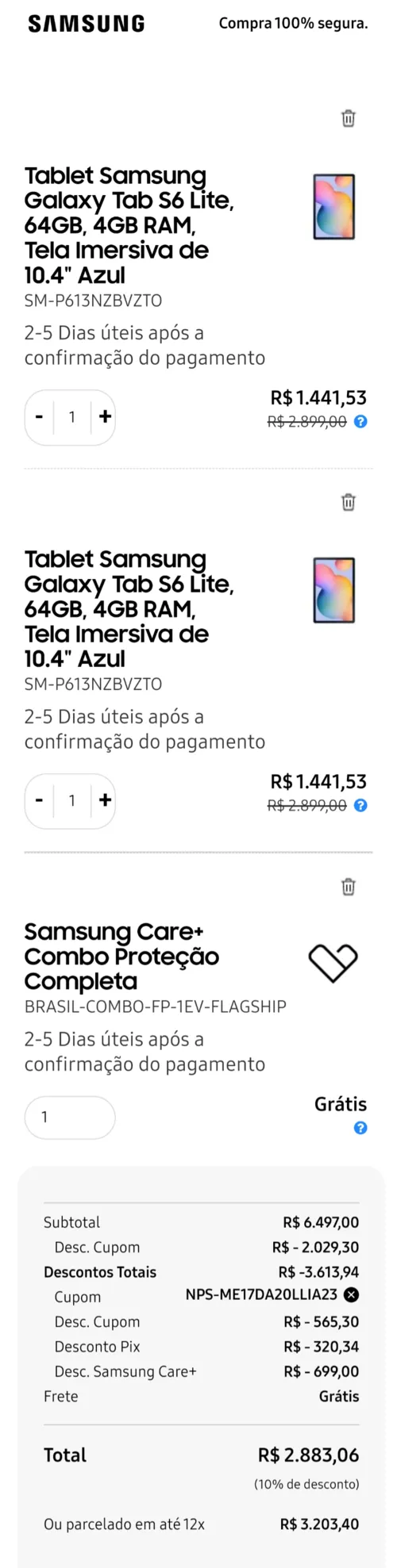 Imagem na descrição da promoção